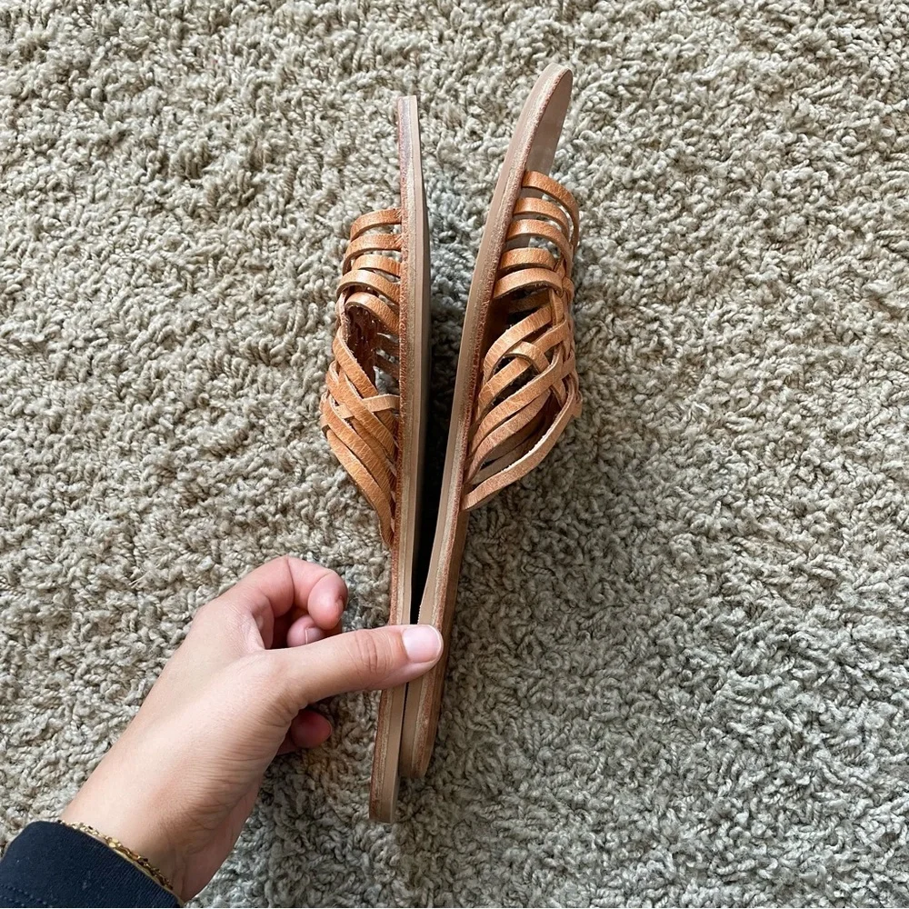 Matisse Fred Woven Leather Sandals in cognac tan size 9 - Picture 7 of 9